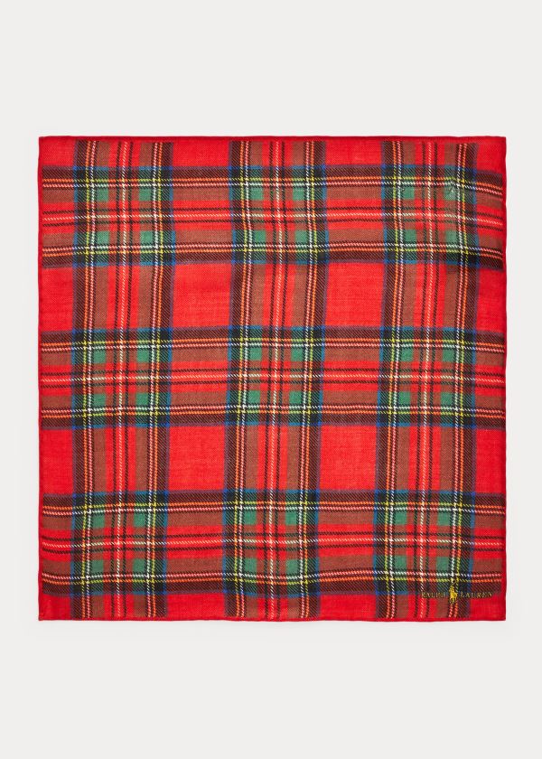 Polo Ralph Lauren Tartan Wool Pocket Square Herre Danmark (JFHIT6743)